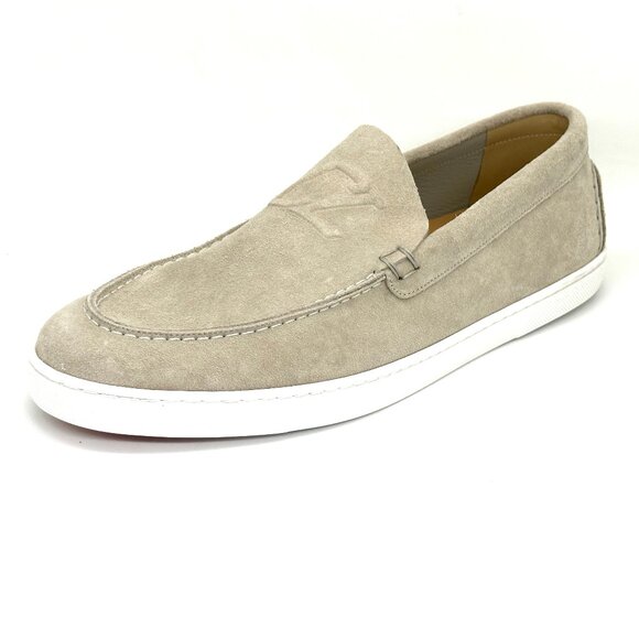 Christian Louboutin VARSIBOAT FLAT CL Monogram Slip On Suede Sneakers Shoes main image 4